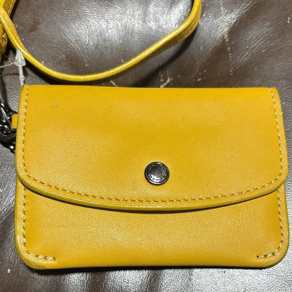 Coach Mustard Leather Wallet Crossbody